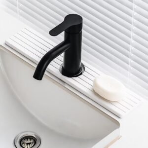 16 Inch Stone Faucet Mat for Kitchen Sink Diatomite Drying Stone Mat Absorbing Stone Tray for Kitchen Bathroom Counter White