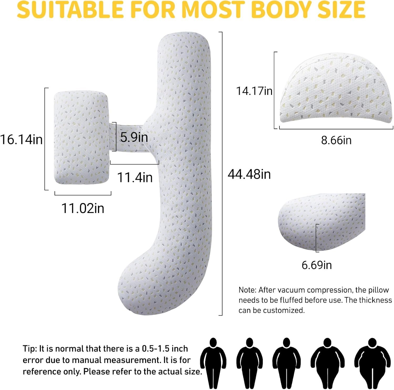 Pregnancy Pillow for Sleeping, SEEDNUR Maternity Pillow Support for Back, Legs, Belly, HIPS, Pregnancy Body Pillow with Detachable & Adjustable Cover, Pregnancy Pillow for Women Relieve Fatigue & Pain - Image 3