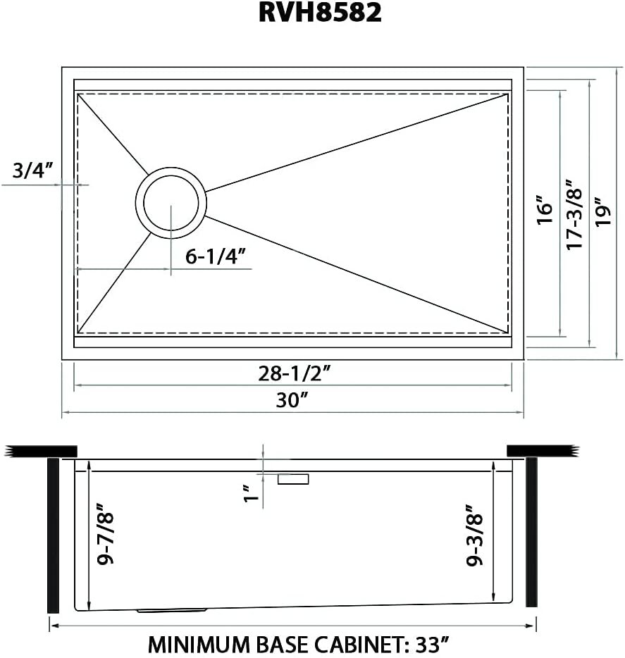 Ruvati 30-inch Workstation Kitchen Sink - Slope Bottom Offset Drain 16 Gauge Stainless Steel Kitchen Sink with Brushed Finish hides scratches, Easy-to-Clean Undermount Sink - RVH8582 - Image 6