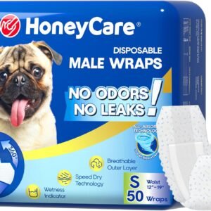 HONEY CARE All-Absorb A26 Male Dog Wrap, 50 Count, Small