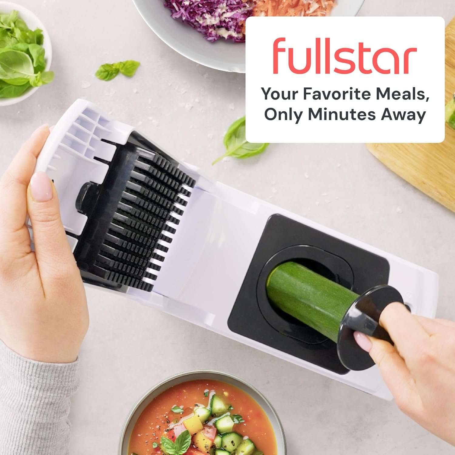 Fullstar The Original Pro Chopper - Vegetable Chopper and Spiralizer, Food Chopper with Container, Fruit Slicer, Kitchen Gadgets & Gifts, Home Essentials (4 in 1, White) - Image 7