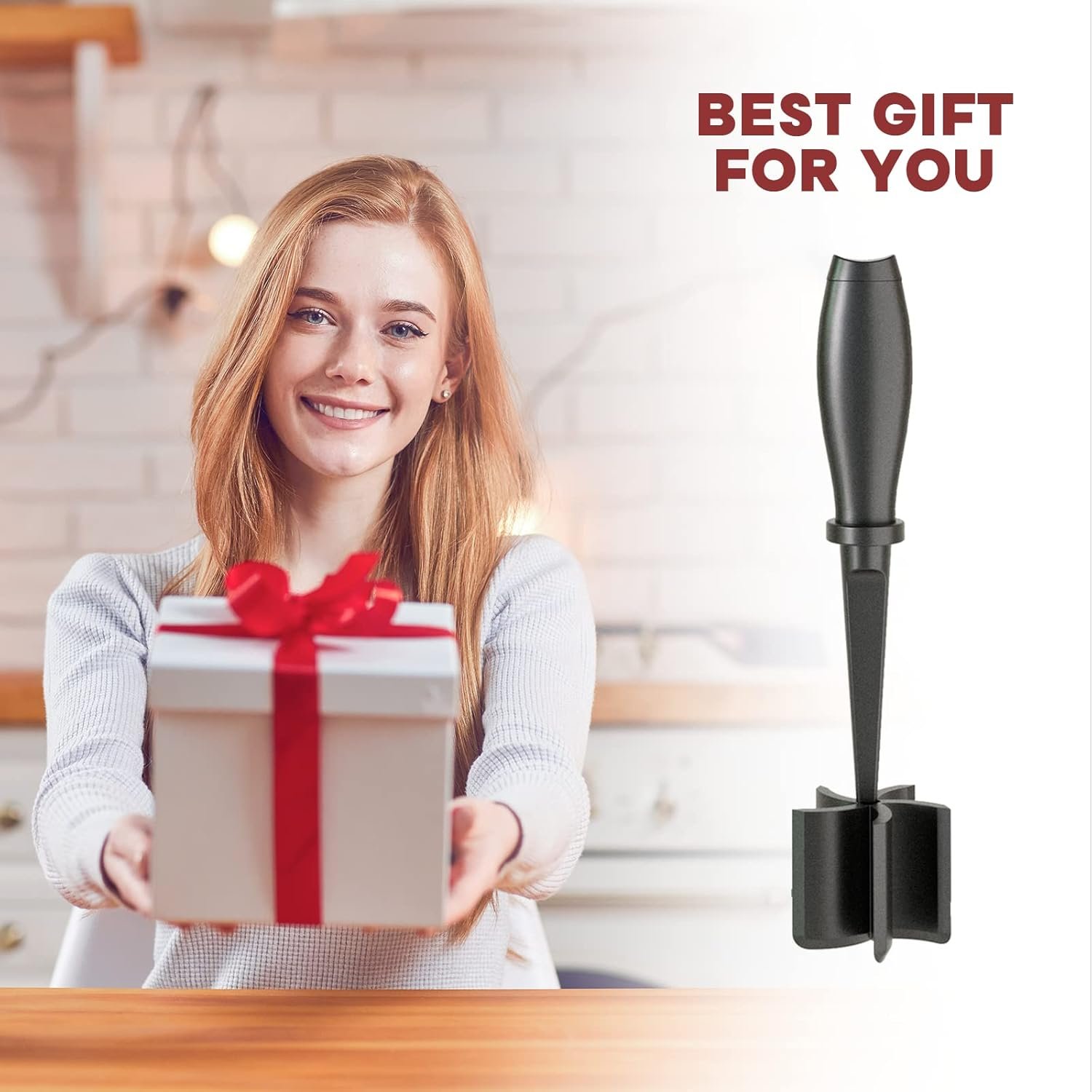 Meat Chopper, Hamburger Grinder, Premium Heat Resistant Smasher for Ground Beef, Burger Grinder Nylon Potato Mix Tool, Meat & Poultry Tenderizers-Black - Image 6