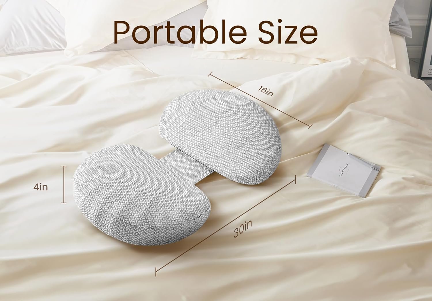 Pregnancy Pillow for Sleeping Memory Foam Pillow for Side Sleeper, Maternity Pillow Support for Back, Belly, Hips for Pregnant Women - Image 3