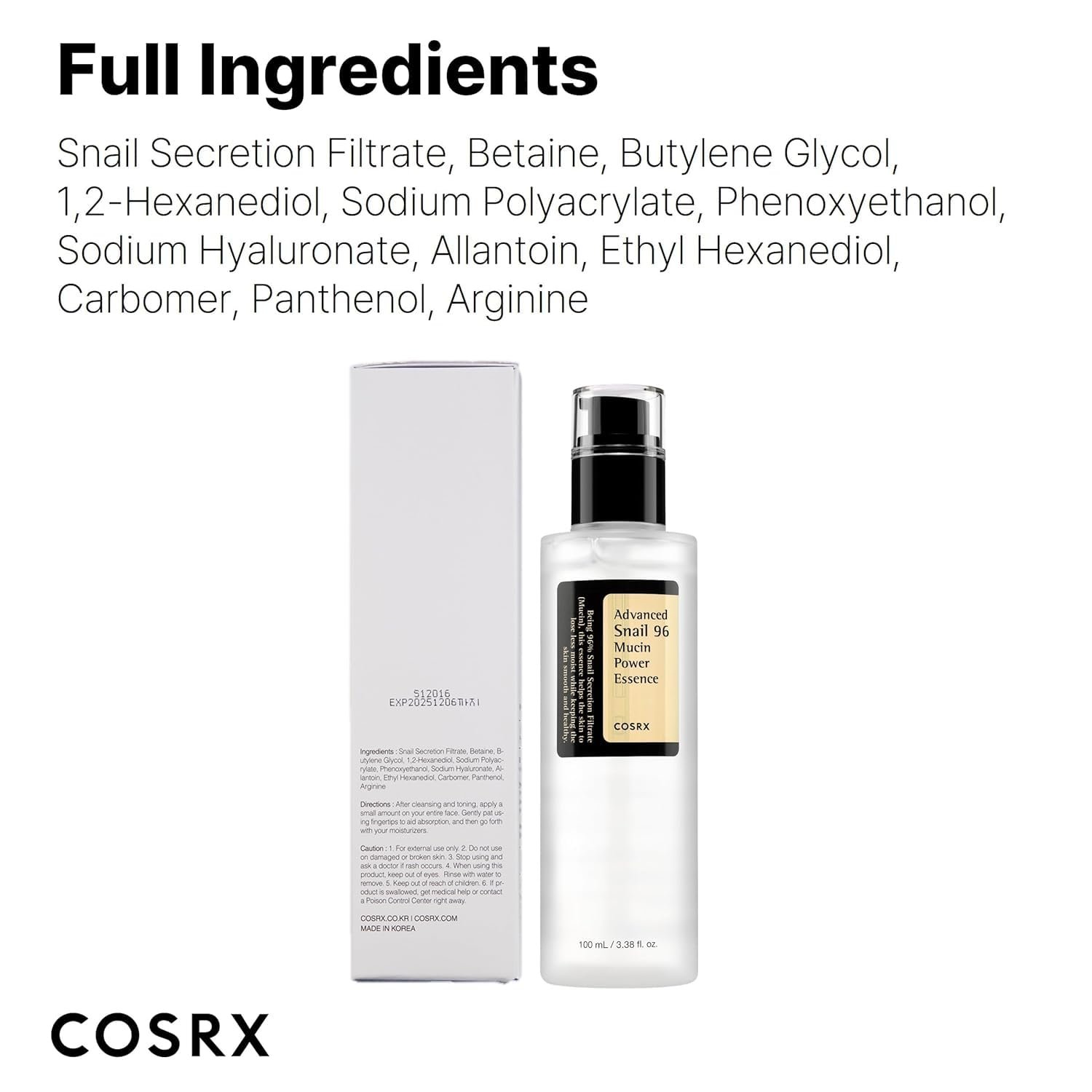 COSRX Snail Mucin Repairing Serum 100ml, Hydrating Serum for Face with Snail Secretion Filtrate for Dull Skin & Fine Lines, Korean Skin Care - Image 4