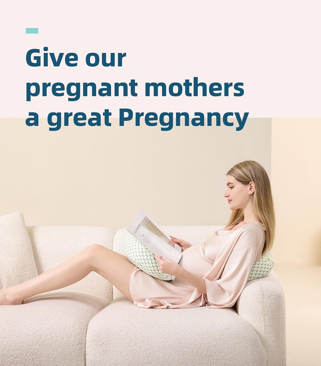 Pregnancy Pillow for Pregnant Women – Comfortable Maternity Pillow for Side Sleepers, Supports Back, Belly, HIPS, and Legs, with Removable & Adjustable Cover - Image 3