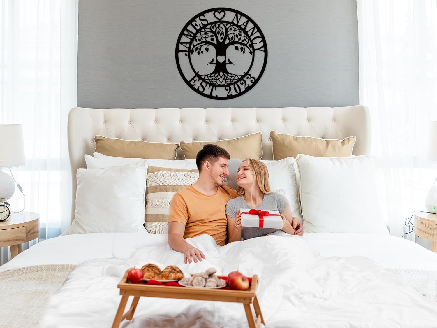 Metal Name Signs Personalized,Personalized Wedding Gifts,Metal Love Birds Signs, Custom Family Name Sign,Last Name Sign for Home,Engagement Anniversary Best Friends Christmas Gifts - Image 4