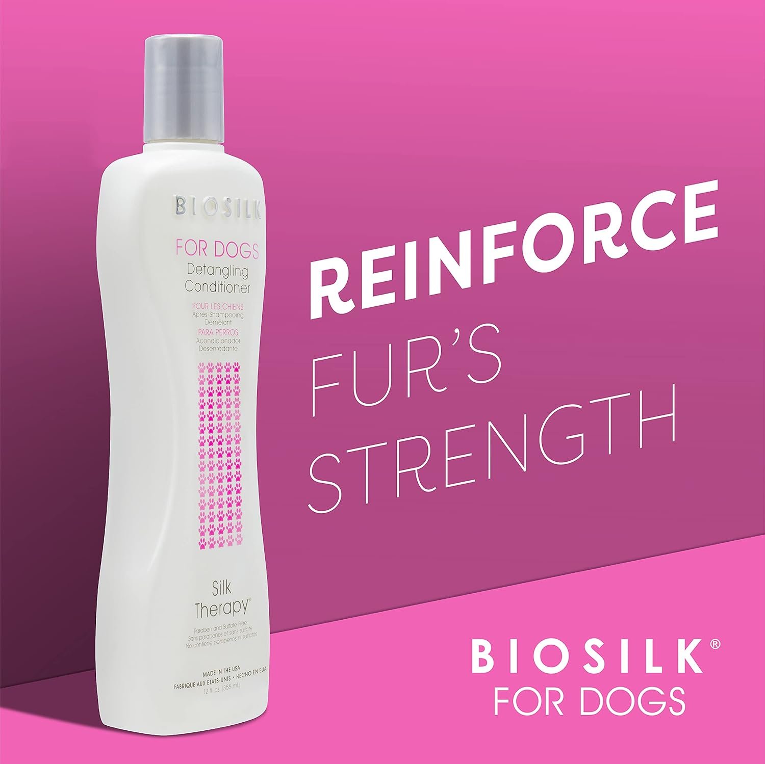 BioSilk for Dogs Silk Therapy Dog Detangling Conditioner, Dog Coat Conditioner to Help Smooth Knots and Tangles and Support Soft Manageable Coats during Routine Grooming, 12 Fl Oz - Image 3