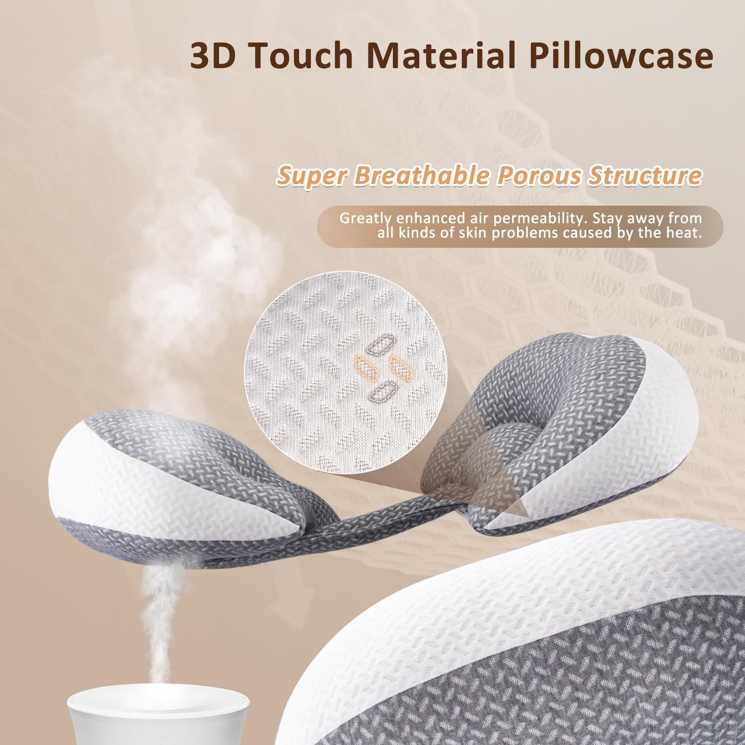 Chilling Home Portable Pregnancy Pillow Memory Foam–Maternity Body Pillow for Sleeping- Multifunctional Pregnancy Wedge Pillow for Back, Belly, Ideal for Pregnant Women,with Grey Removable Cover - Image 3