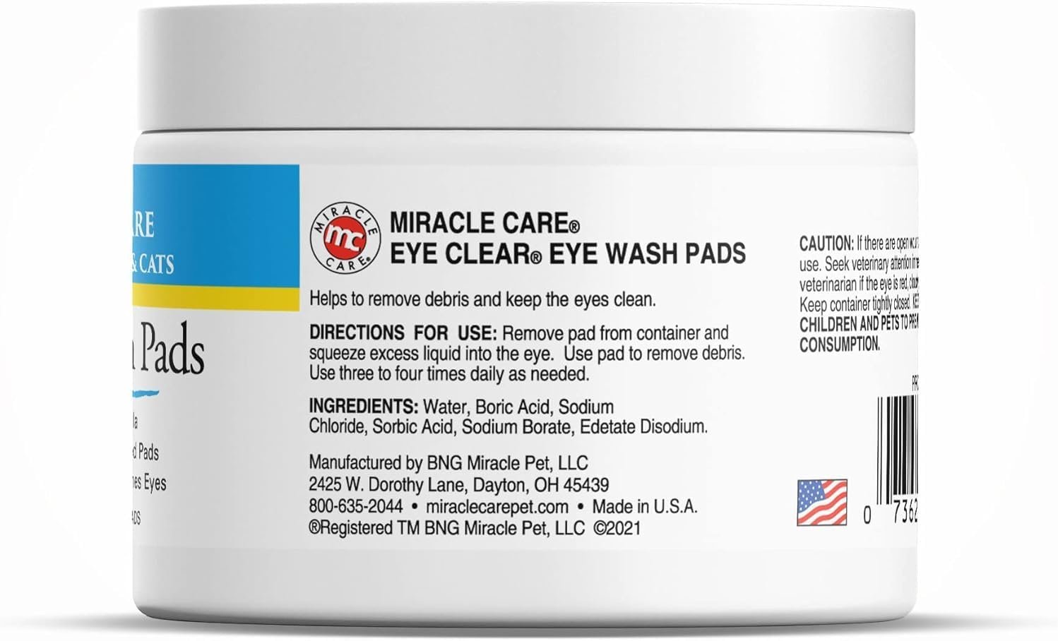 Miracle Care Eye Wash Pads, 90 Single Use Pre-Soaked Pads to Gently Clean and Soothe Dog and Cat Eyes; Non Stinging Formula to Remove Eye Debris - Image 6