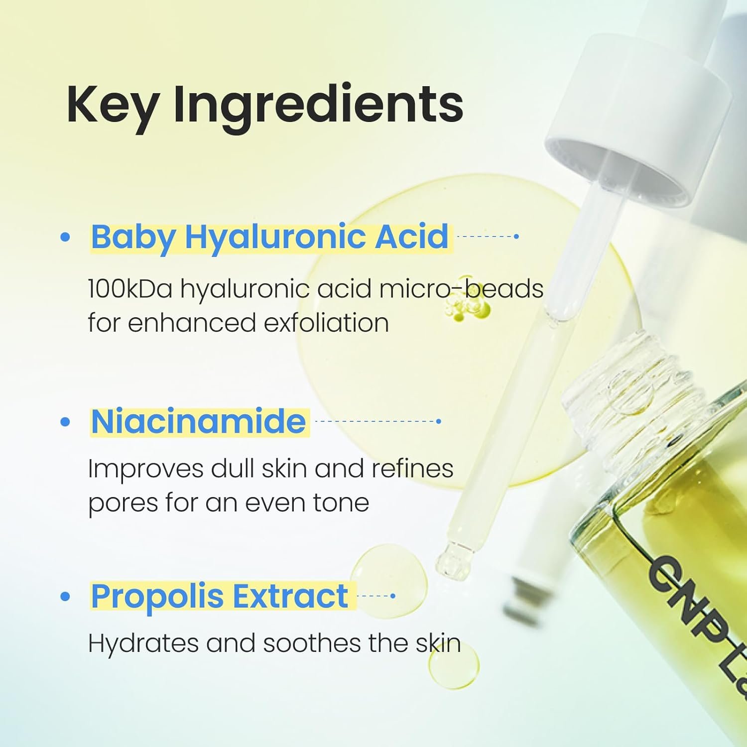 CNP Rescue+Propolis Serum - Redness Relief Serum with Niacinamide & IP-BHA, Soothing, Hydrating, Minimizing Pores, for Oily & Sensitive Skin, Lightweight Essence for Glass Skin, Korean Skin Care - Image 3