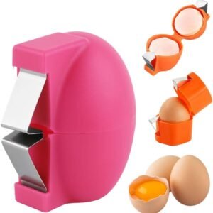 2026 New Egg Shell Opener, Stainless Steel Egg Cracker Tool, Multifunctional Eggs Separator for Raw and Hard Boiled Eggs Peeler Shell Remover, Kitchen Gadget (Pink 1pcs)