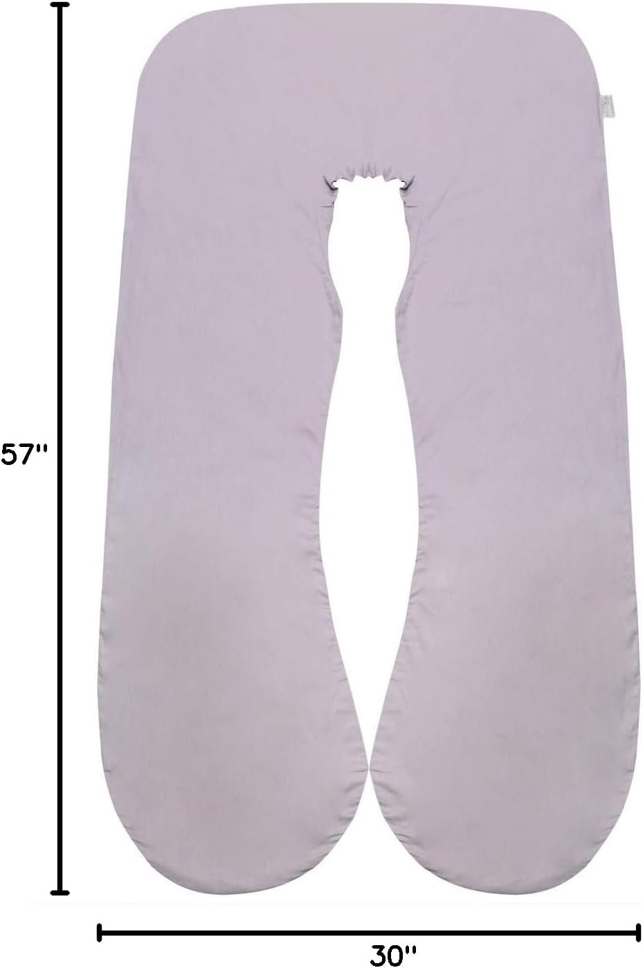 Pregnancy Pillow Cover/U Shaped Pillow Cover/Pregnancy Pillow Case/Maternity Pillow Case/Pillowcase with Removable Cotton Cover 57x30 Inch for Pregnancy Pillow Gray - Image 3