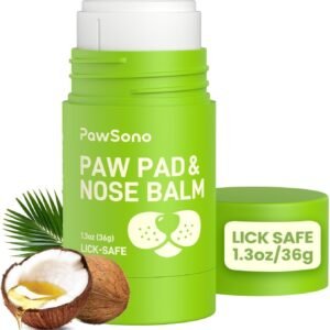 Lick-Safe Dog Paw & Nose Balm with Coconut Oil | Winter Snow, Road Salt & Cold Pavement Protector | All-Natural Moisturizer & Soother for Dry, Cracked Pads & Snout | Horse Hoof, Joint Care