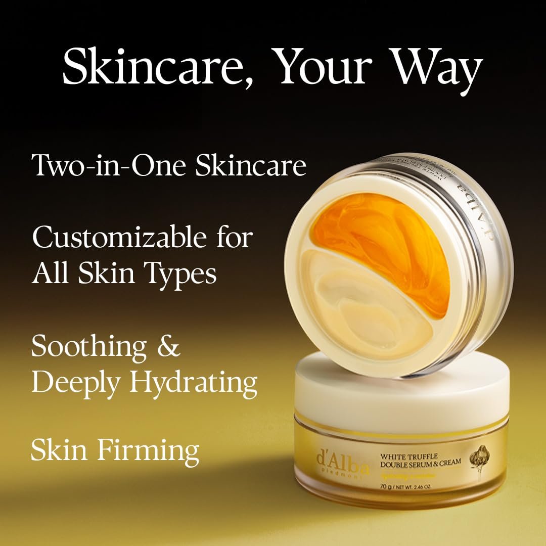 d'alba Piedmont White Truffle Double Serum & Cream, Vegan Skincare, 2-in-1 Face Moisturizer, Vegan Collagen, Skin Firming and Tightening, Non Comedogenic, All Skin Types (2.46 oz) - Image 3