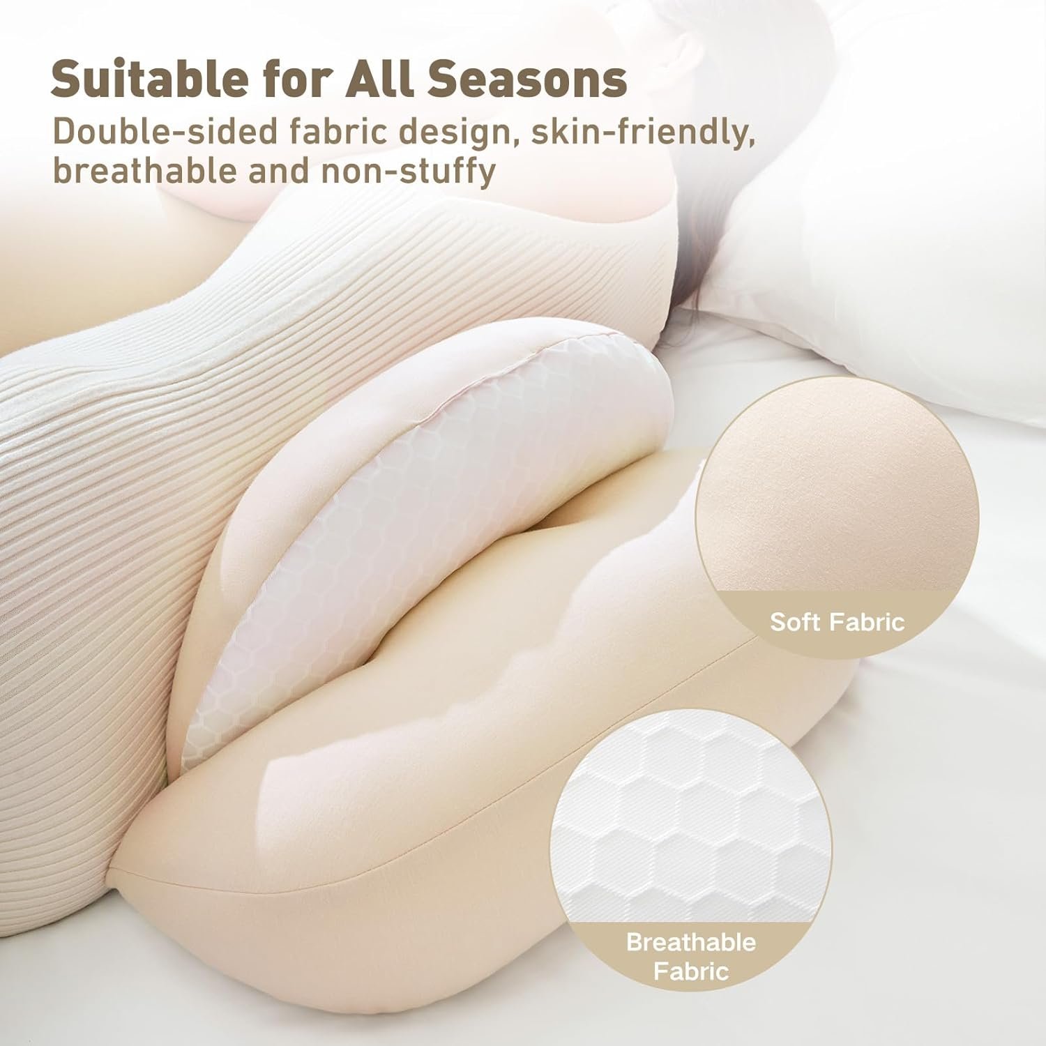 Pregnancy Pillow for Sleeping, Portable Maternity Pillow Double-Side, Belly, Hip, Back Support for Pregnant Women, Maternity Wedge Pillow for Reducing Pregnancy Fatigue- Detachable & Washable - Image 4
