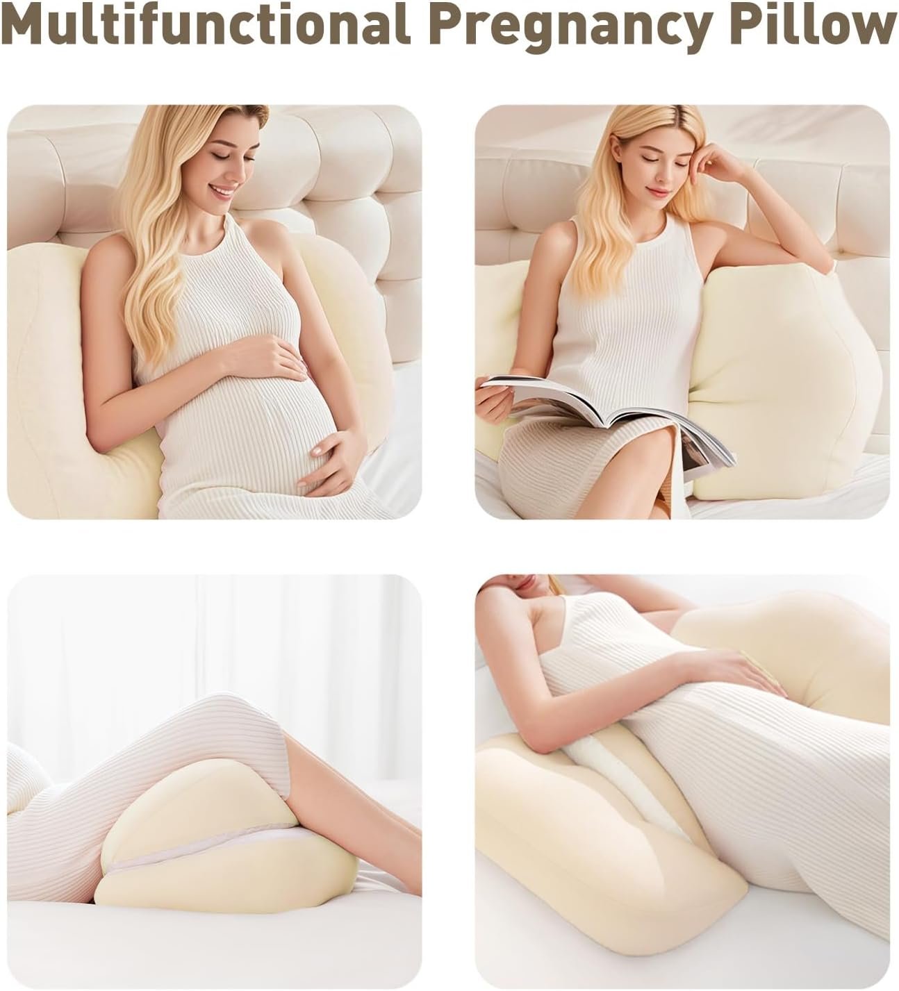 Pregnancy Pillow for Sleeping, Portable Maternity Pillow Double-Side, Belly, Hip, Back Support for Pregnant Women, Maternity Wedge Pillow for Reducing Pregnancy Fatigue- Detachable & Washable - Image 7