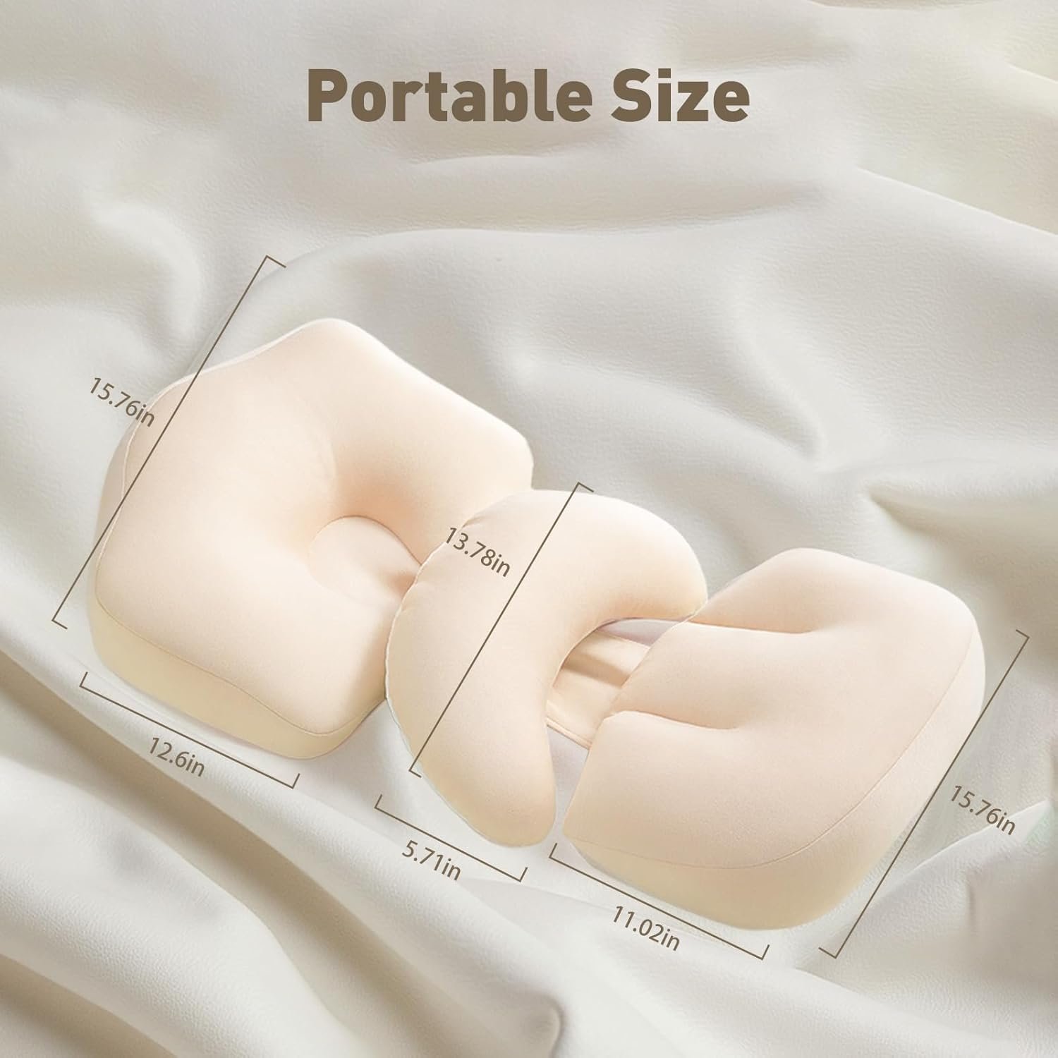 Pregnancy Pillow for Sleeping, Portable Maternity Pillow Double-Side, Belly, Hip, Back Support for Pregnant Women, Maternity Wedge Pillow for Reducing Pregnancy Fatigue- Detachable & Washable - Image 9