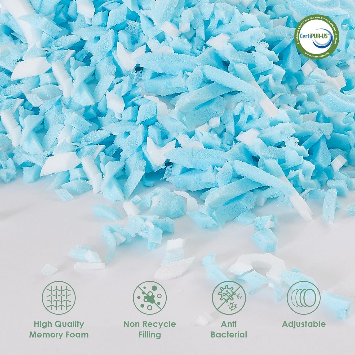 Cooling Body Pillow with Pillowcase, Adjustable Shredded Memory Foam Pregnancy Long Full Bed Body Pillows for Adults Side Sleeper - with Washable Soft Cooling Double-Sided Cover, 20x54 inch - Image 3