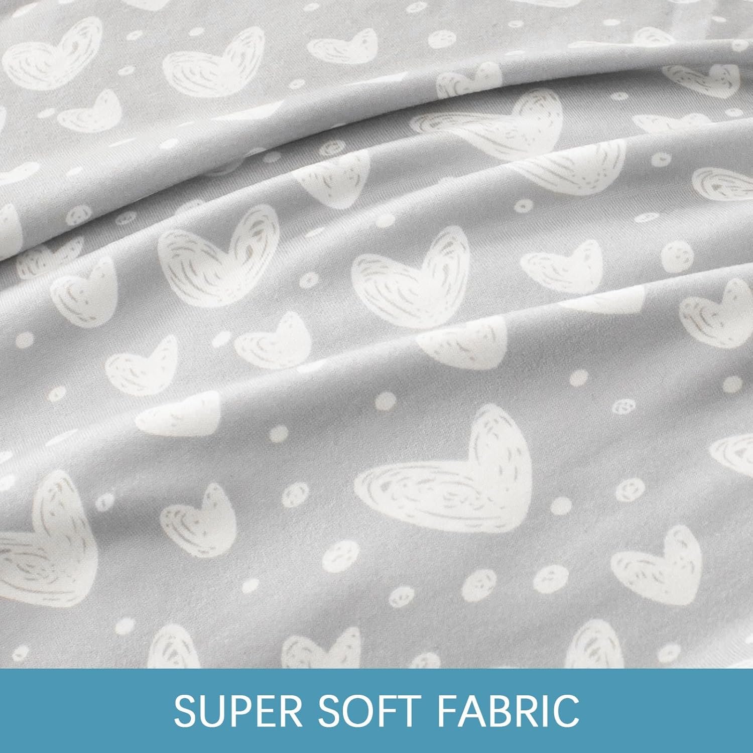 Pregnancy Pillow Cover U-Shaped (ONLY Pillowcase), Super Soft Replacement Cover Fits Most 55/57 Inch Maternity Pillow, Full Body Pregnancy Pillow Case, Universal Fit, Grey Hearts Print - Image 7