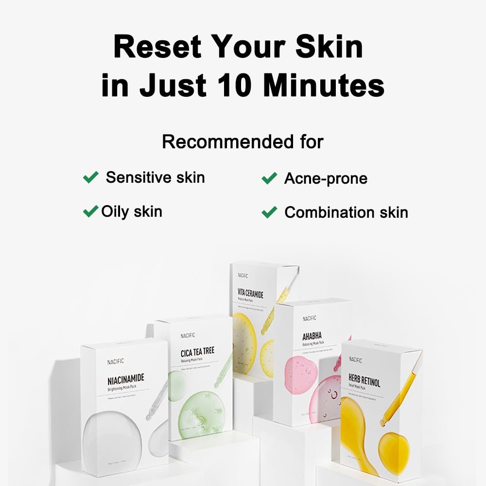 KOSBEAUTY NACIFIC Face Masks Skincare Korean – Premium 10-Sheet Variety Pack for Ultimate Skin Nourishment – Hyaluronic Acid, Ceramide & Vitamin-Infused for All Skin Types - Image 6