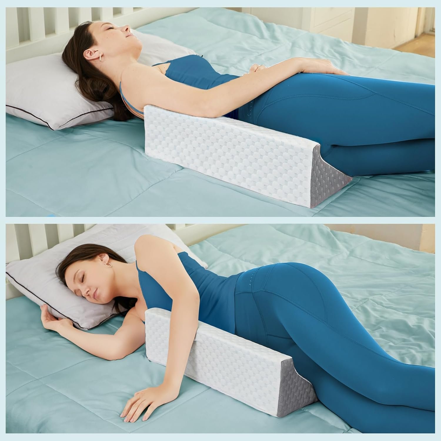 Wedge Pillow for Sleeping, Side Sleeper Body Back Positioners for Back Pain, Preventing Bedsores, After Surgery, Pregnancy Support, Ankle Support, Bed Wedge Pillow for Side Sleepers - Image 2