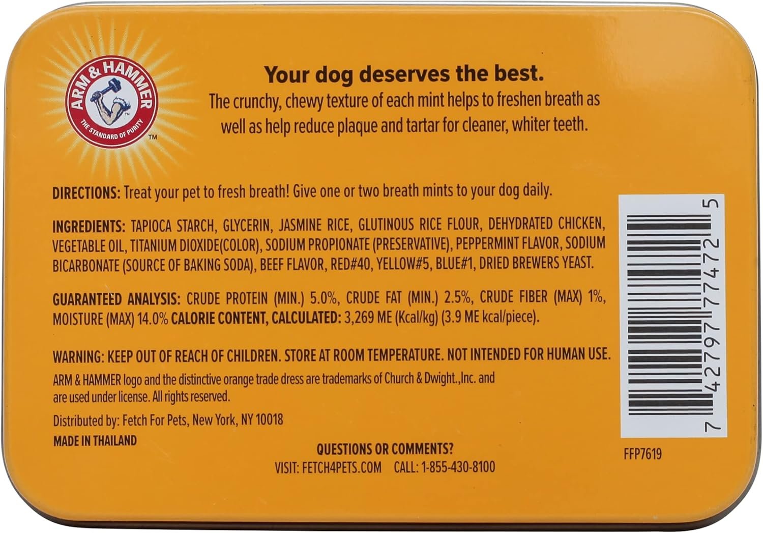 Arm & Hammer for Pets Tartar Control Dental Mints for Dogs Dog Dental Mints Reduce Plaque & Tartar Buildup for All Dogs Beef Flavor (Pack of 2) - Image 3