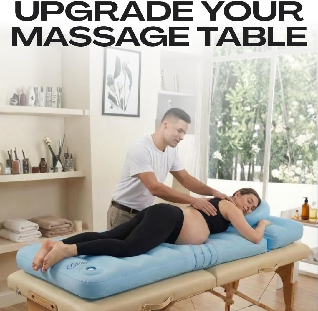 EasyR - Pregnancy Pillow with Belly Hole - Inflatable Pillows for Pregnant Women - Wedge Body Sleeping Mom Maternity Stomach - Pool Bed Float Mattress Back Pain Relief Support Momcozy Full Medcline - Image 4