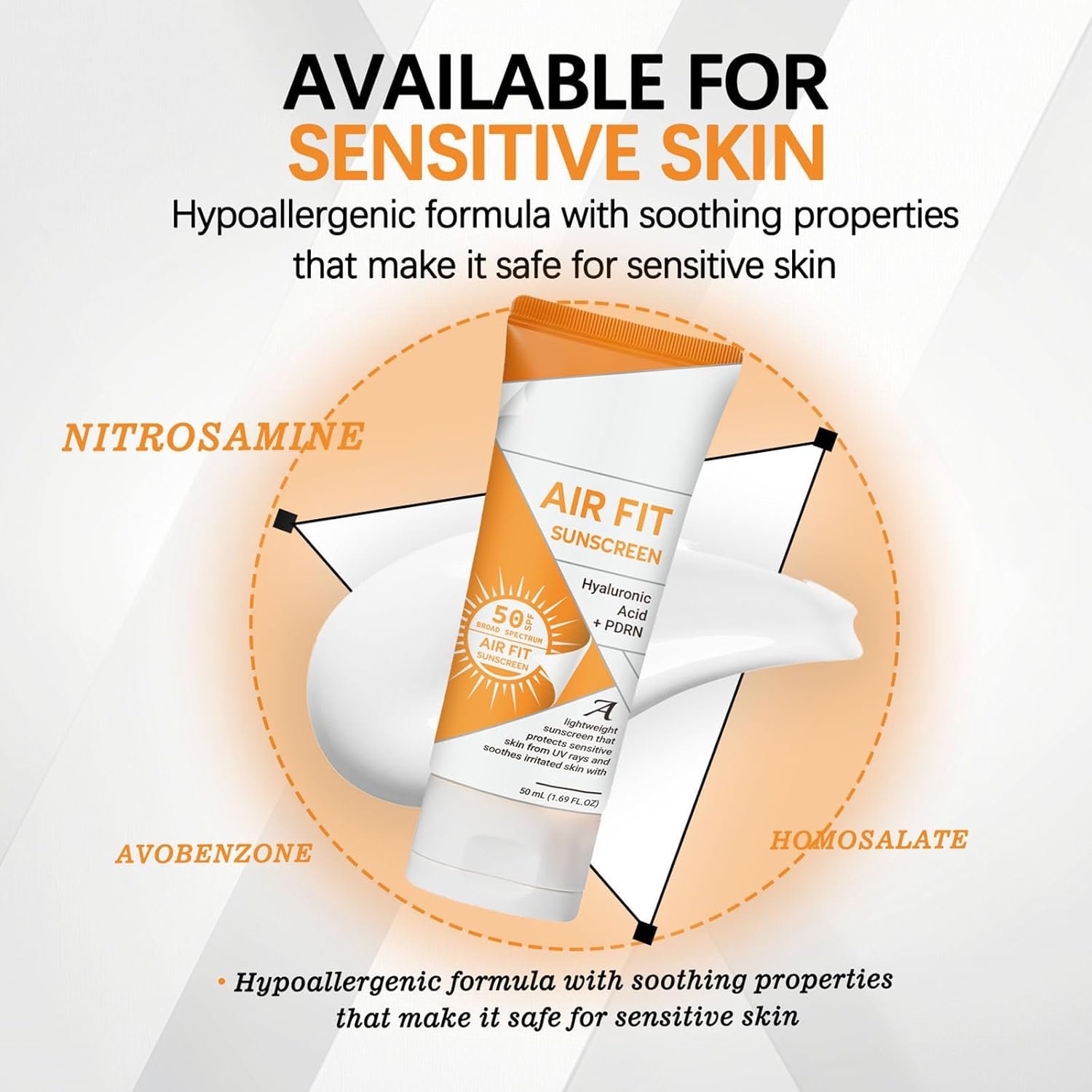 Air Fit Sunscreen Korean SPF 50 - Face & Body Sunscreen with Hyaluronic Acid, Lightweight, Non-Greasy, Moisturizing Sun Cream, Broad Spectrum UVA/UVB Protection (1) - Image 6