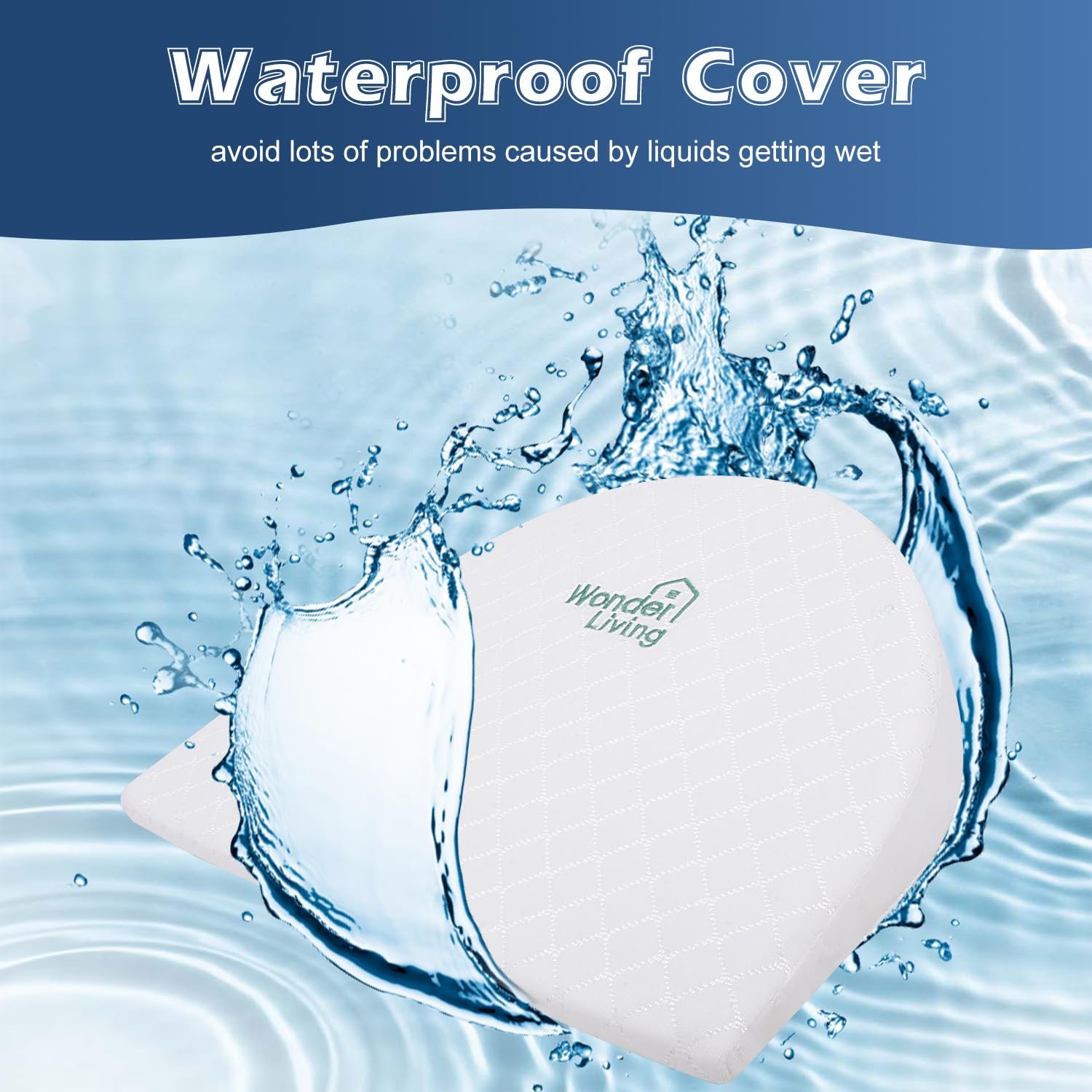 Baby Wedge Pillow for Newborn, Incline, Waterproof, Pregnancy Wedge, Premium Foam with Removable Cover, 15 x 12 x 2.6 inches - Image 3