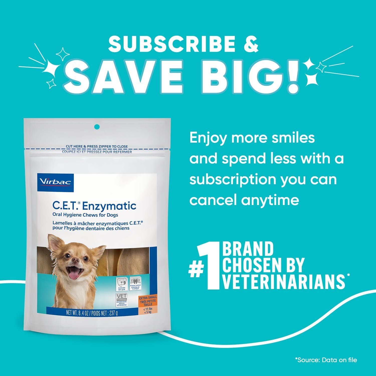 Virbac C.E.T. Enzymatic Oral Hygiene Chews for Dogs Beef 8.4 Ounces - Image 4