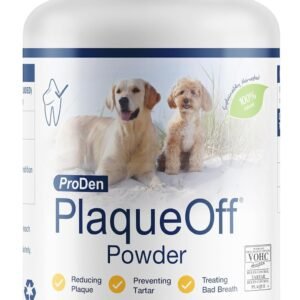 ProDen PlaqueOff Powder for Pets - Cat & Dog Breath Freshener - Plaque & Tartar Remover for Pet Oral Care - 60g