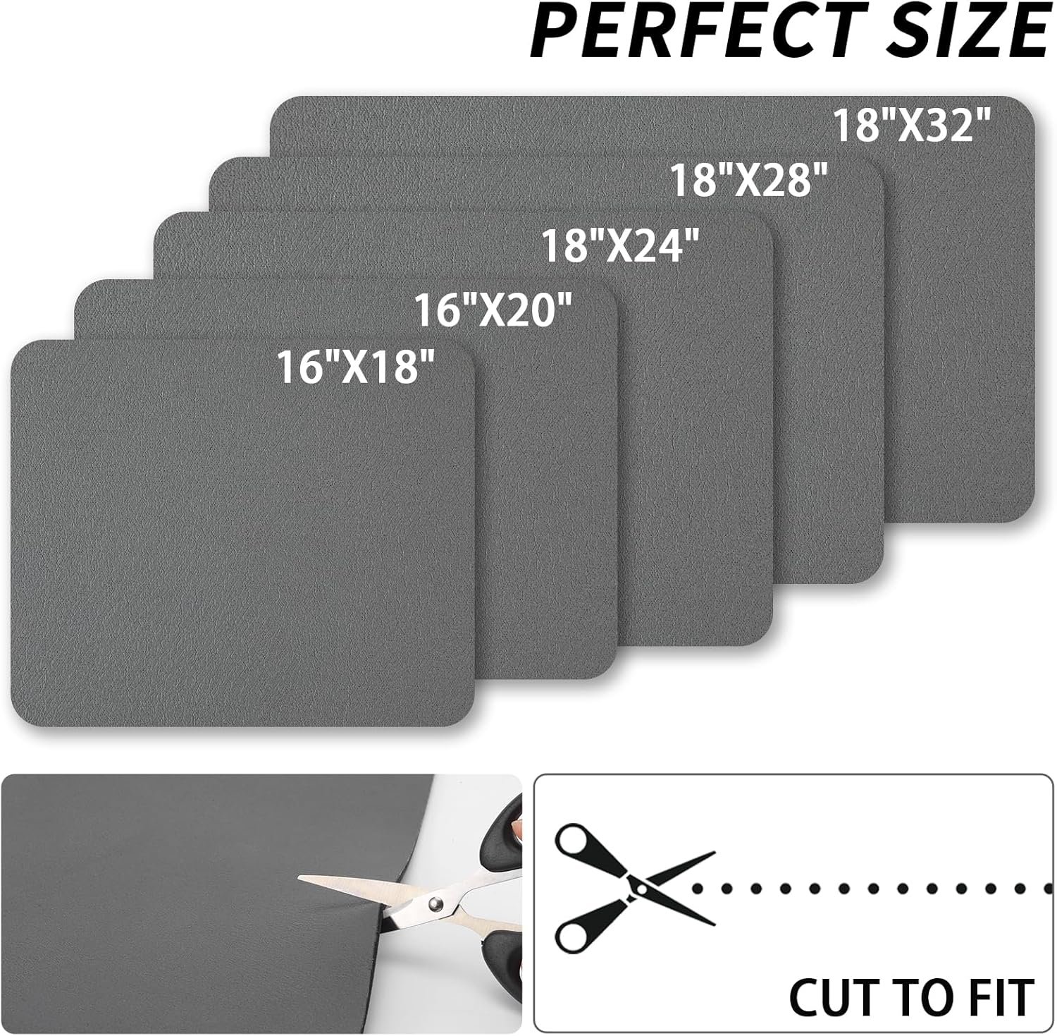 Dish Drying Mat for Kitchen Counter, Heat Resistant Drainer Mats with Non-slip Rubber Backed, Hide Stain Kitchen Super Absorbent Draining Mat, Easy to Clean Dish Rack Pad, Dark Grey 16"x18" - Image 3