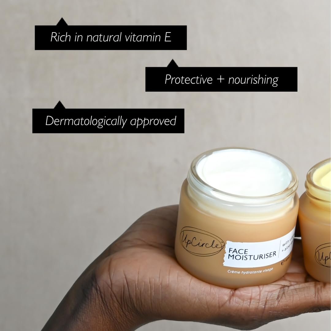 UPCIRCLE Face Moisturiser with Argan Powder 1.7oz - Nourishing Day Cream - Vitamin E, Aloe Vera, Glycerin, Shea + Coconut Butter - Natural, Vegan + Cruelty-Free - Image 3