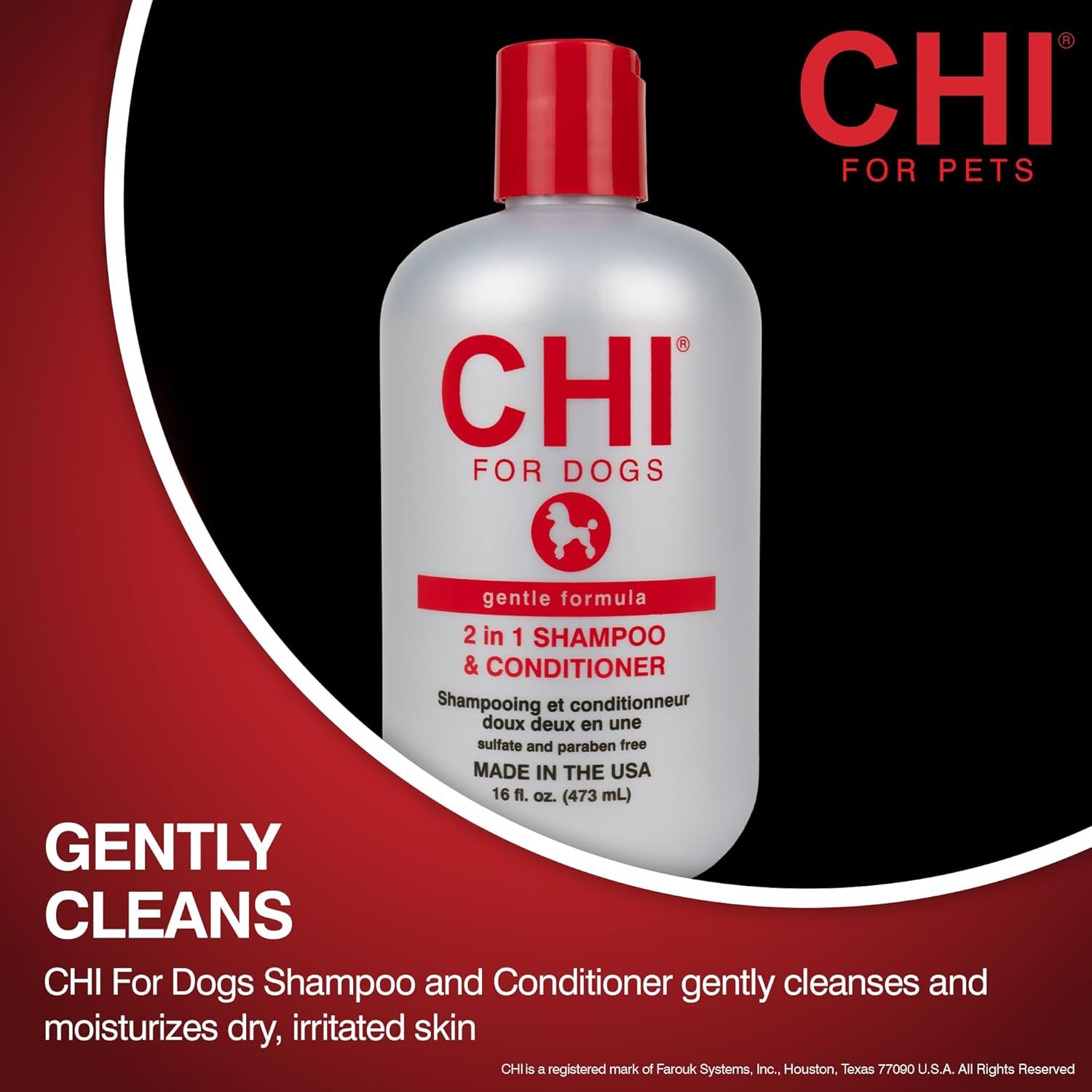 CHI for Dogs Gentle 2-in-1 Shampoo and Conditioner - Softening and Cleansing Formula for Puppies and Adult Dogs - pH Balanced Dog Wash for All Coat Types - 16 Fl Oz - Image 4