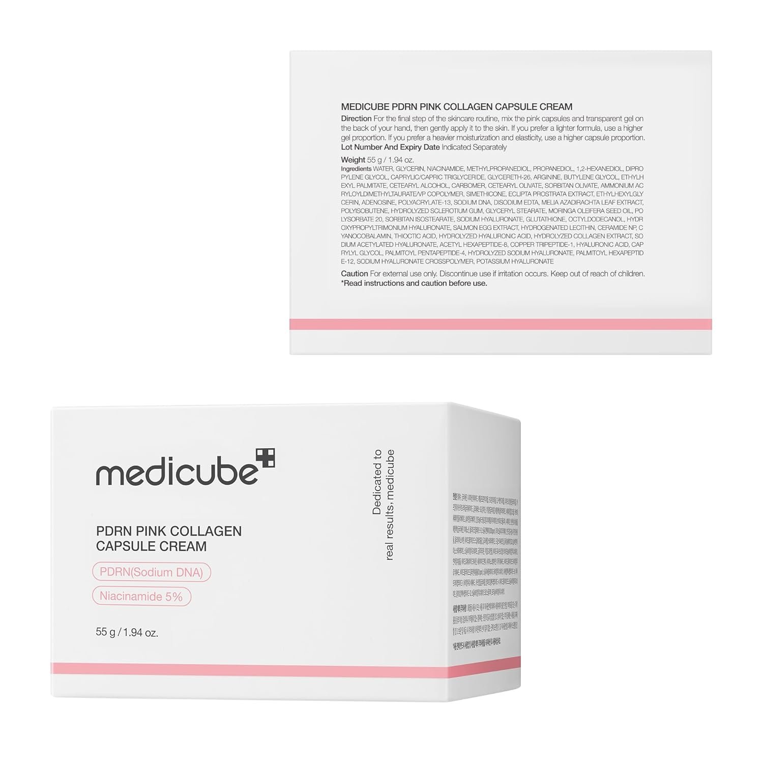 medicube Capsule Cream with Salmon DNA PDRN Pink Collagen | Lightweight Moisturizing Cream with PDRN, Niacinamide for Uneven Skin Tone and Texture, Glow hydration | Korean Skincare, 1.94 oz - Image 3