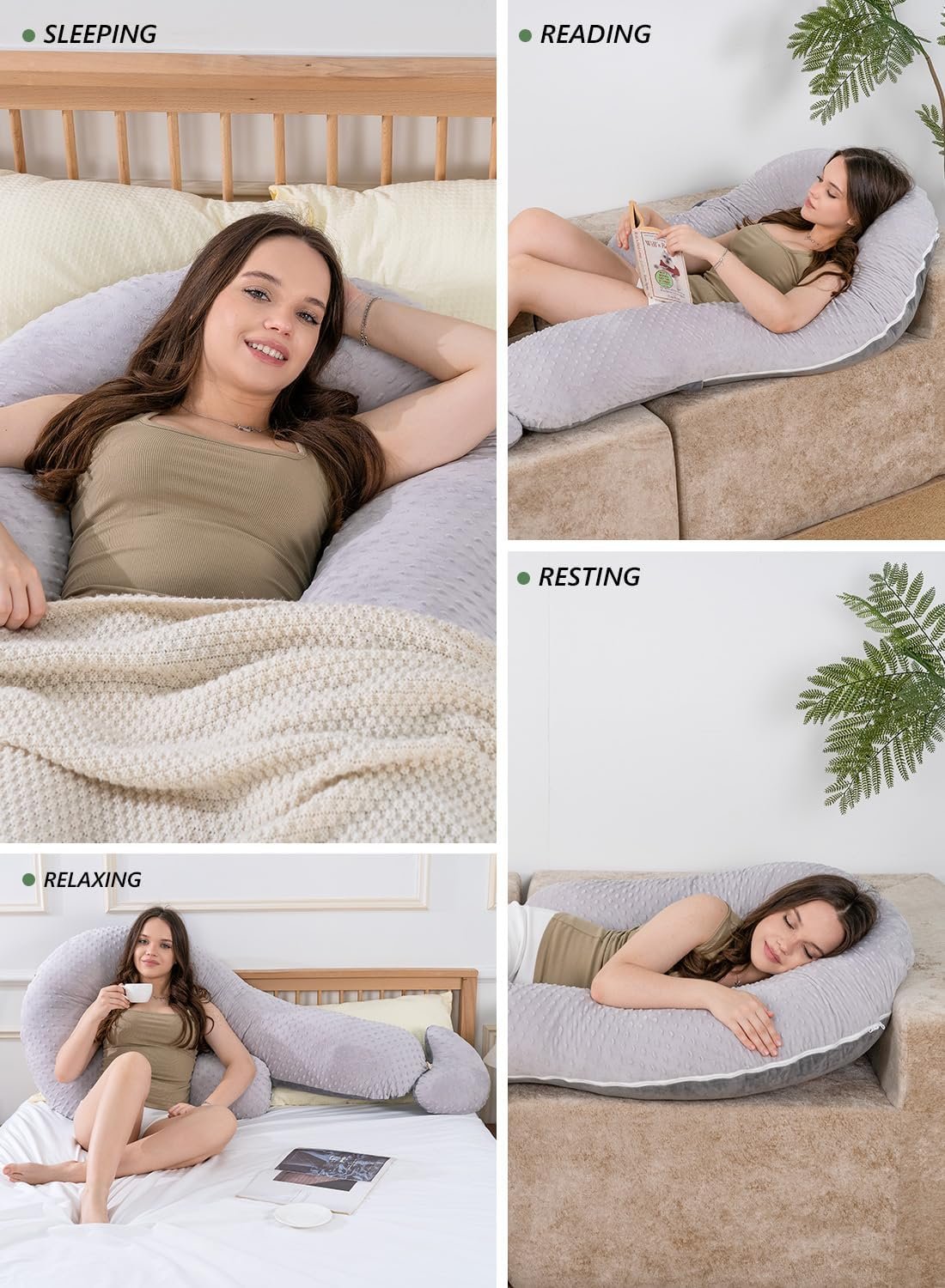 Meiz Question Mark Body Pillow for Adults & Couples, Dual-Sided Velvet Long Bolster Pillow with Detachable Heart Cushion for Hugging, Full Body Support Pillow for Side Sleepers & Back Support - Image 3