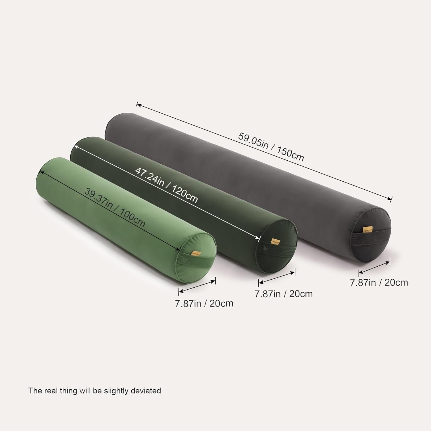 Body Pillow for Adults,Long Round Pillow,Big Cylindrical Pillow,Large Full Bolster Pillows for Side Sleepers (Steel Gray, 47.24"*7.87") - Image 3