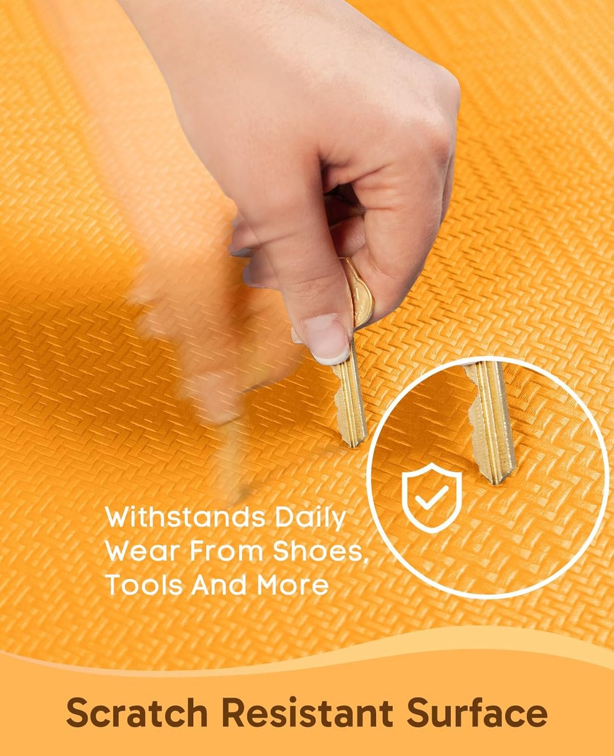 Ophanie Kitchen Mats for Floor, 3/4 Inch Thick Kitchen Rugs, 20''x32'' Anti Fatigue Standing Cushioned Mat, Waterproof,Comfort Ergonomic Mat for Office, Home, Sink,Orange Non-Slip Bottom - Image 4