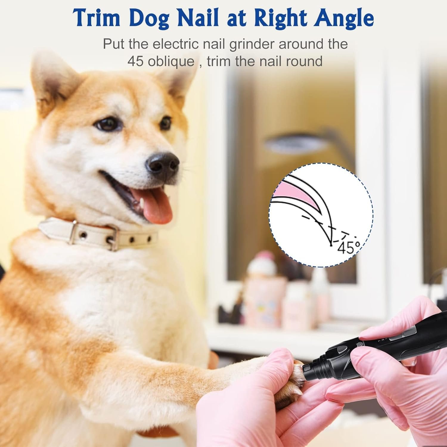 Dog Nail Grinder, 2-Speed and LED Light, Touch-Switch, TypeC, Quiet and Low-Vibration Dog Nail Trimmers, and 3 Ports for Large Dogs, Medium, Small Dogs Cats Pets with Hard or Thick Nail - Image 6