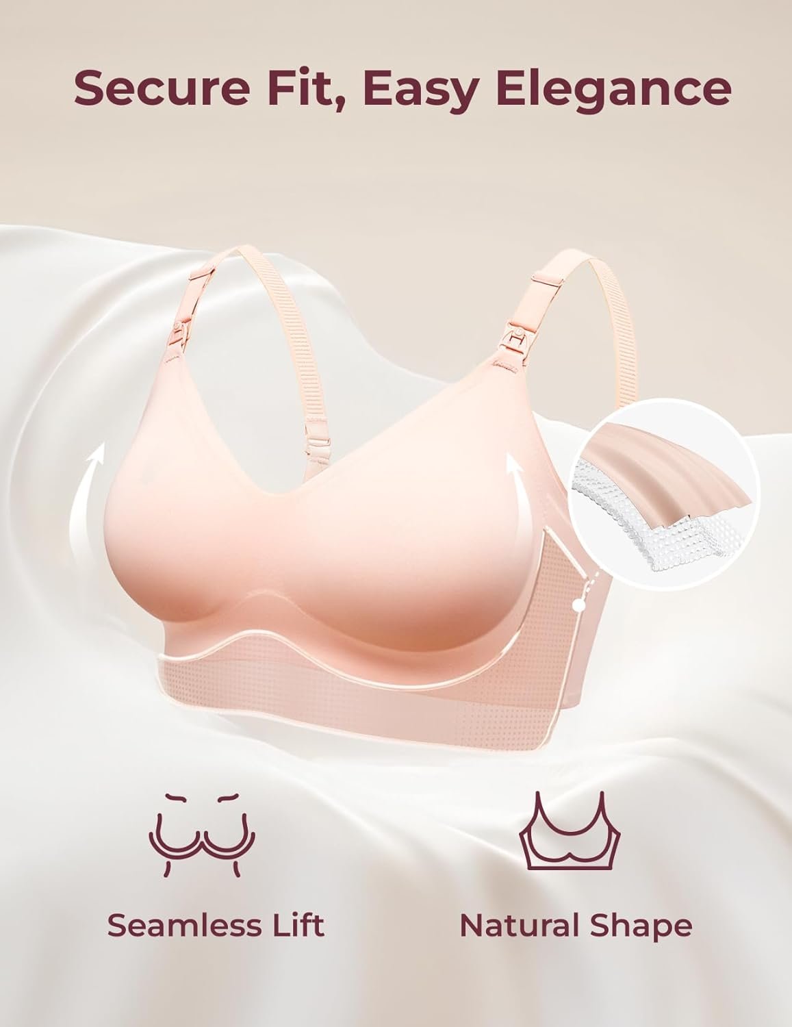 Momcozy Nursing Bras for Breastfeeding, YN21 Seamless Ultra Comfort Maternity Bra, Natural Shape, Pregnancy Sleep Bralette - Image 3