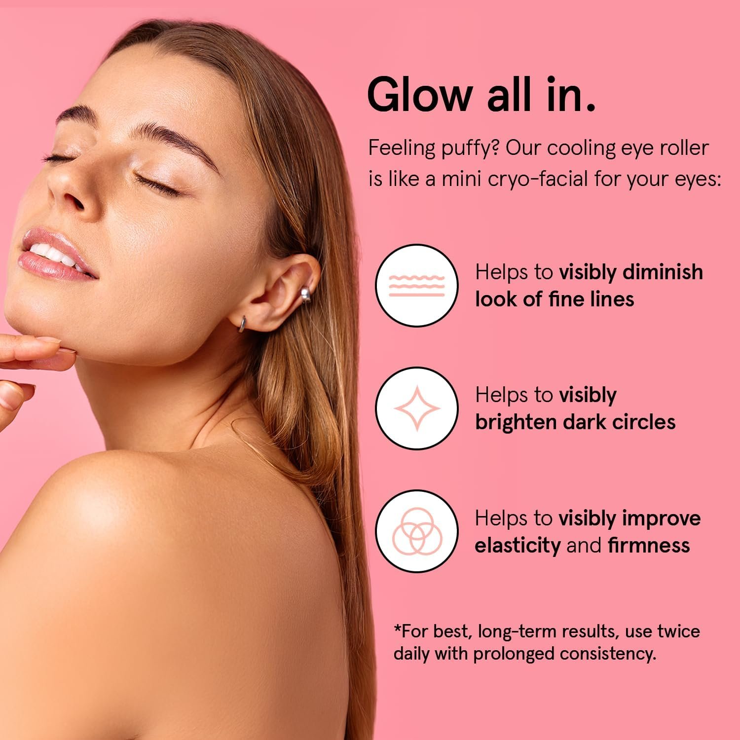 grace & stella Under Eye Brightener Roller - Airplane Travel Essentials - Travel Size Toiletries - Retinol & Caffeine Eye Serum for Puffiness, Dark Circles, Wrinkles - Vegan Skincare (15ml / 0.51floz) - Image 3