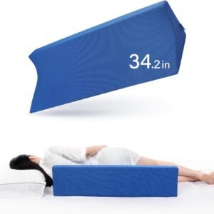 34.2in Bed Wedges & Body Positioners, 30 Degree Wedge Pillow for Side Sleeping/After Surgery, Triangle Foam Bed Wedge Pillow with Blue Machine Washable Cover, for Pregnancy, Back, Leg Pain Relief