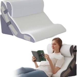 3PCS Wedge Pillow Set for After Surgery, Back Pillow for Bed Sitting up, 10-in-1 Foam Wedge Pillow for Acid Reflux & Back Pain Relief, Post Surgery Pillow for GERD & Snoring, White