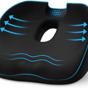 AUVON Innovative Donut Pillow Hemorrhoids Scientific Center Hole and Tailbone Cutout, Orthopedic Pain Relief Donut Seat Cushion for Coccyx, Sciatica, Postpartum Pregnancy, After Surgery Sitting Relief