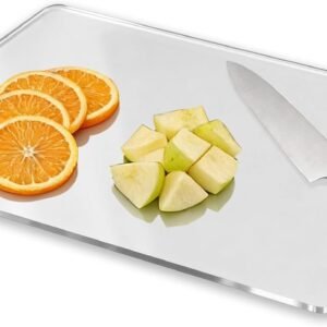 Acrylic Cutting Board for Kitchen, Clear Cutting Board for Countertop Protector with Hanging Hole, Ideal for Meat, Vegetables & Fruit, 14 × 10 × 0.12 inch