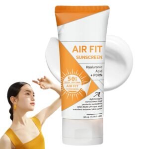 Air Fit Sunscreen Korean SPF 50 - Face & Body Sunscreen with Hyaluronic Acid, Lightweight, Non-Greasy, Moisturizing Sun Cream, Broad Spectrum UVA/UVB Protection (1)