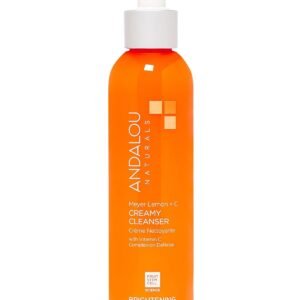 Andalou Naturals Brightening Meyer Lemon + Vitamin C Creamy Cleanser | Gentle Face Wash to Even Tone & Boost Glow | Aloe Vera & Natural Ingredients | For Dull Skin | 6 oz