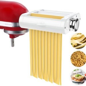 Antree Pasta Maker Attachment 3 in 1 Set for KitchenAid Stand Mixers Included Pasta Sheet Roller, Spaghetti Cutter, Fettuccine Cutter Maker Accessories and Cleaning Brush