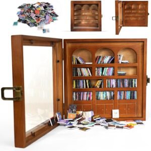 Anxiety Bookshelf – Mini Books Display for Stress Relief and Fun Decor, Perfect Decorative Miniature Library for Book Lovers, Ideal for Home Decor, Office Décor, and Thoughtful Gift - Walnut