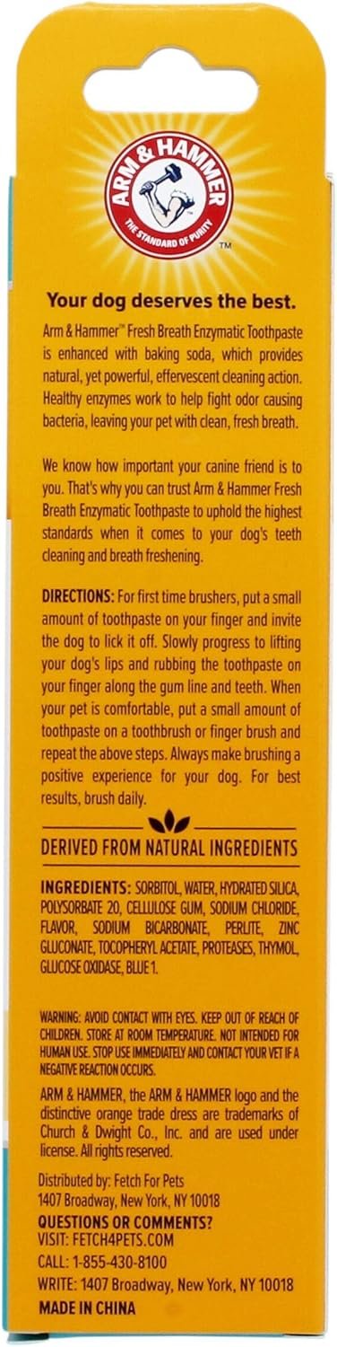 Arm & Hammer for Pets Fresh Breath Enzymatic Dog Toothpaste, Vanilla Ginger Flavor, Safe for Puppies and Adult Dogs, Daily Baking Soda Dental Gel to Eliminate Bad Breath, 2.5 Oz - Image 2